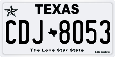 TX license plate CDJ8053