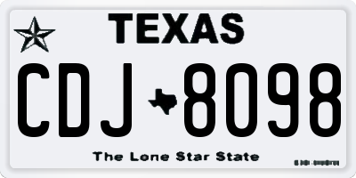 TX license plate CDJ8098