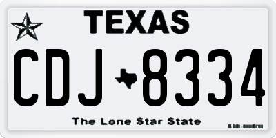 TX license plate CDJ8334