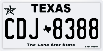 TX license plate CDJ8388