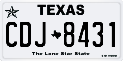 TX license plate CDJ8431