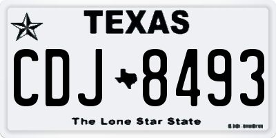 TX license plate CDJ8493