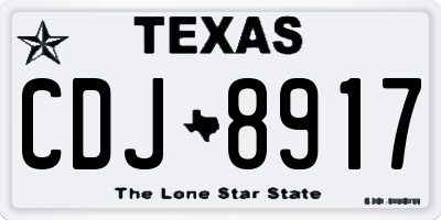 TX license plate CDJ8917
