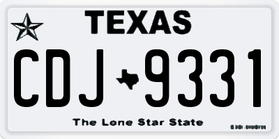 TX license plate CDJ9331