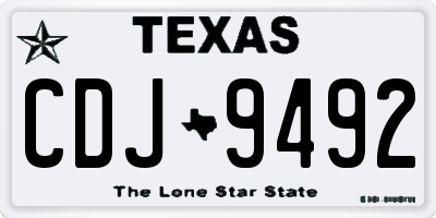 TX license plate CDJ9492