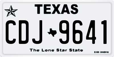 TX license plate CDJ9641