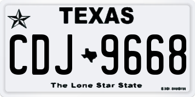 TX license plate CDJ9668