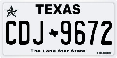 TX license plate CDJ9672