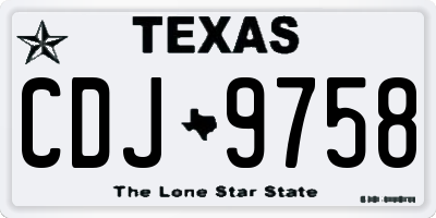 TX license plate CDJ9758
