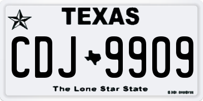 TX license plate CDJ9909