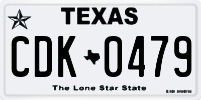 TX license plate CDK0479