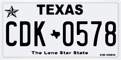TX license plate CDK0578