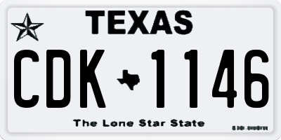 TX license plate CDK1146