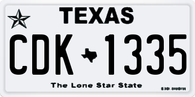 TX license plate CDK1335
