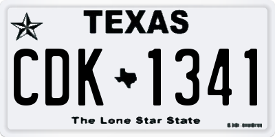 TX license plate CDK1341
