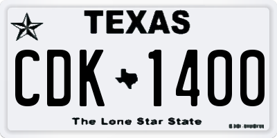 TX license plate CDK1400