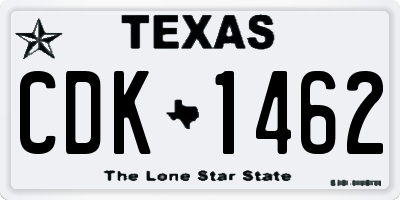 TX license plate CDK1462
