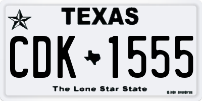 TX license plate CDK1555