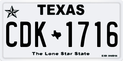 TX license plate CDK1716