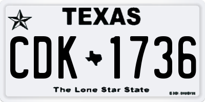 TX license plate CDK1736