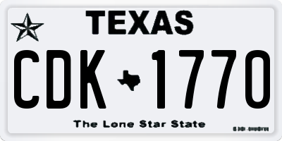 TX license plate CDK1770
