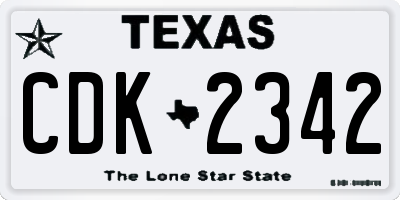 TX license plate CDK2342