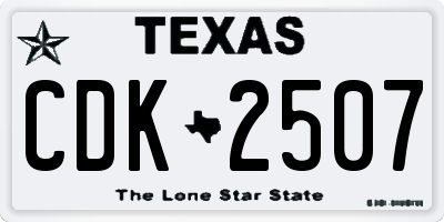TX license plate CDK2507