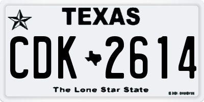 TX license plate CDK2614