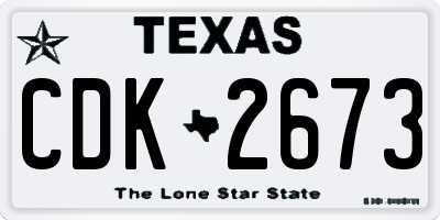 TX license plate CDK2673