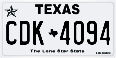 TX license plate CDK4094