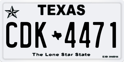 TX license plate CDK4471