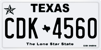 TX license plate CDK4560