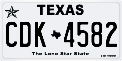 TX license plate CDK4582