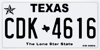 TX license plate CDK4616