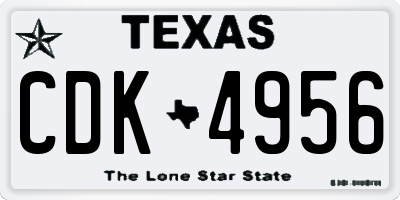 TX license plate CDK4956