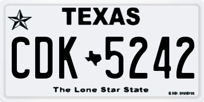 TX license plate CDK5242