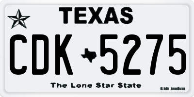 TX license plate CDK5275