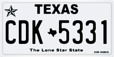 TX license plate CDK5331