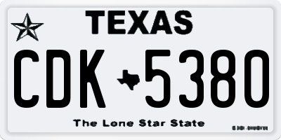 TX license plate CDK5380