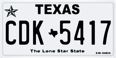 TX license plate CDK5417