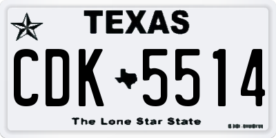 TX license plate CDK5514