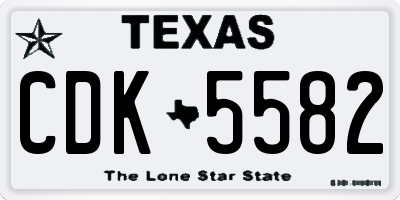 TX license plate CDK5582