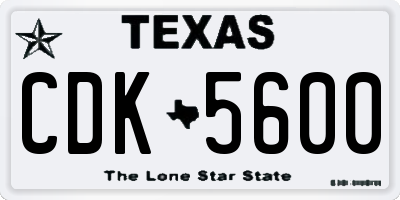 TX license plate CDK5600