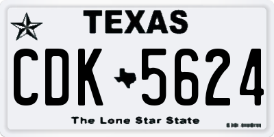 TX license plate CDK5624