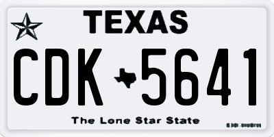 TX license plate CDK5641