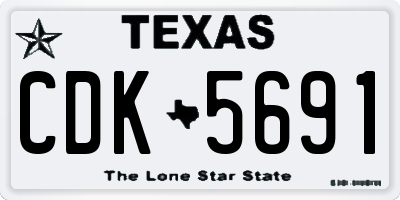 TX license plate CDK5691