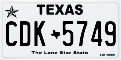 TX license plate CDK5749