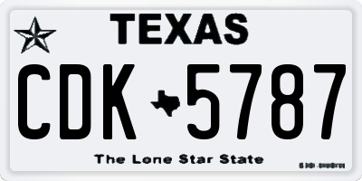 TX license plate CDK5787