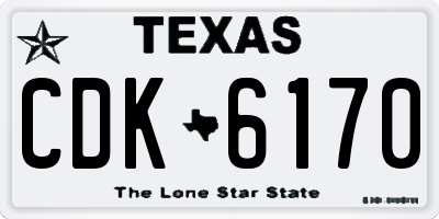 TX license plate CDK6170