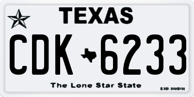 TX license plate CDK6233